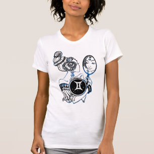 Gemini Zodiac Art Deco Lady T-Shirt