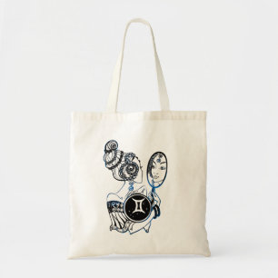 Gemini Zodiac Art Deco Lady Tote Bag