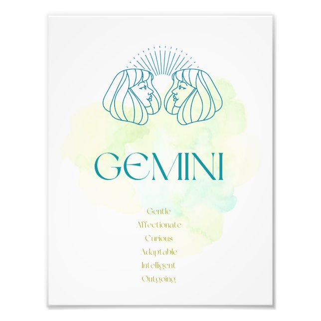 Gemini Zodiac Art Print (Front)