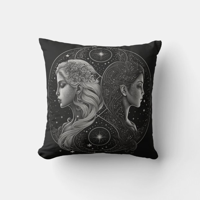 Gemini Zodiac Astrological Cushion (Front)