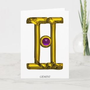 GEMINI Zodiac Birthday Card