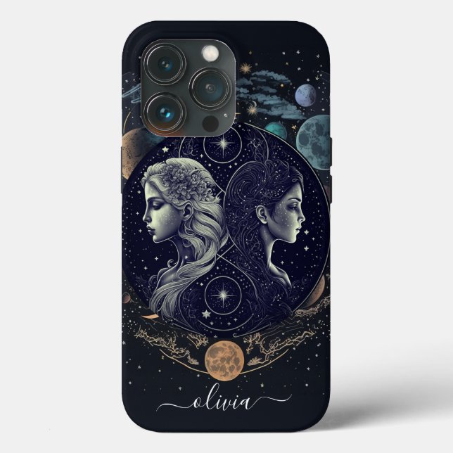 Gemini zodiac black and gold Case-Mate iPhone case (Back)