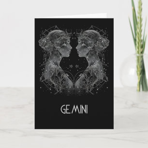 Gemini Zodiac Constellation Blank Folded Card