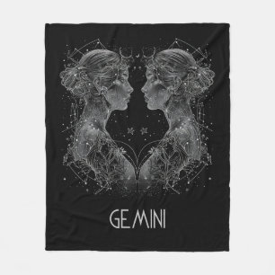 Gemini Zodiac Constellation Fleece Blanket
