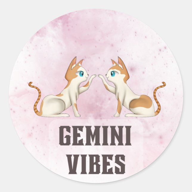 Gemini Zodiac Decal for Astrology Lovers Classic Round Sticker (Front)