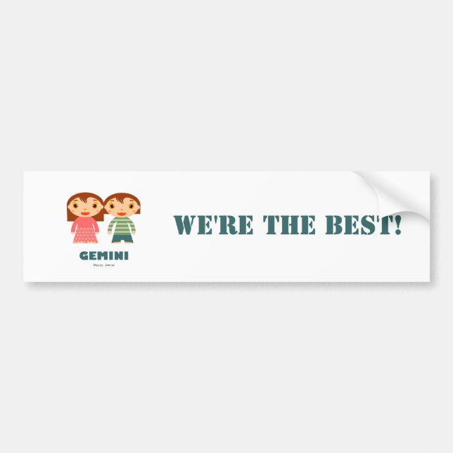 Gemini Zodiac for kids Bumper Sticker (Front)