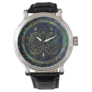 Gemini Zodiac Gold Abalone on Constellation Watch