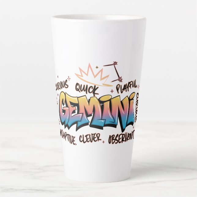 Gemini Zodiac  Graffiti  Latte Mug (Front)