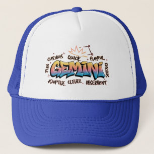Gemini Zodiac  Graffiti  Trucker Hat