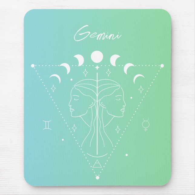 Gemini zodiac horoscope star sign gradient mouse mat (Front)