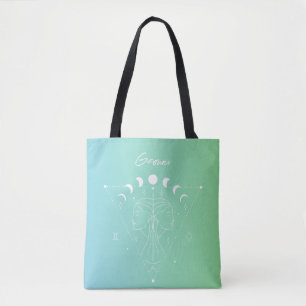 Gemini zodiac horoscope star sign gradient tote bag