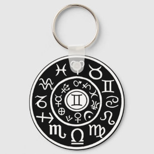 Gemini Zodiac Key Ring