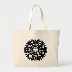 Gemini Zodiac Large Tote Bag