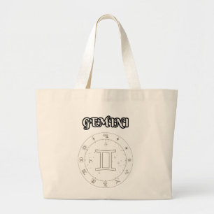 gemini zodiac large tote bag