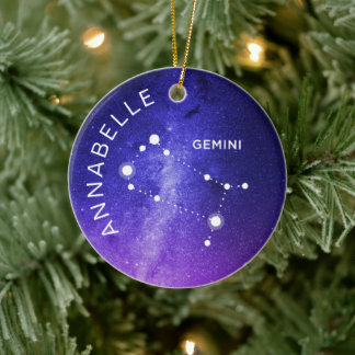 Gemini Zodiac Ornament Personalized Zodiac Gift