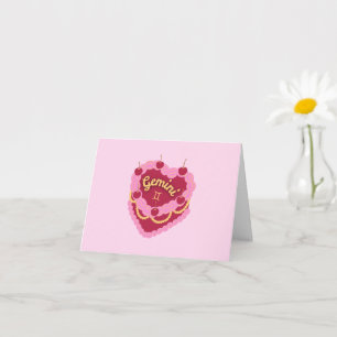 Gemini Zodiac Pastel Heart Birthday Cake Card