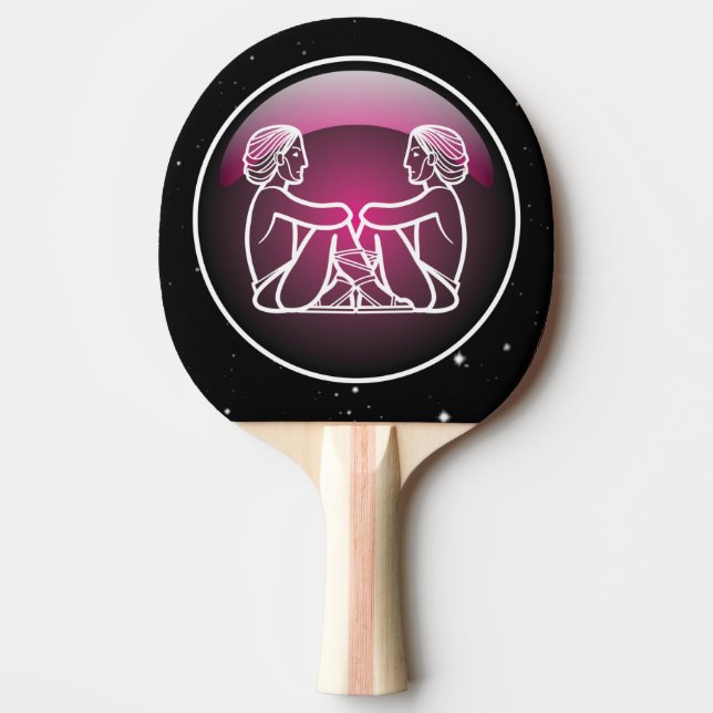 Gemini Zodiac Ping Pong Paddle (Front)