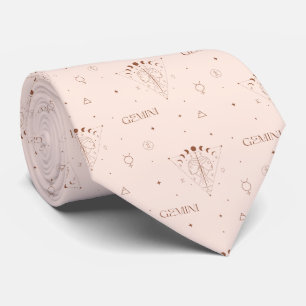 Gemini Zodiac Seamless Pattern – Celestial Twin 2 Tie