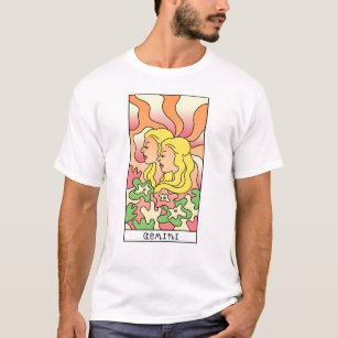 Gemini Zodiac Sign Abstract Art Vintage T-Shirt