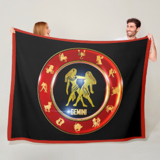 Gemini Zodiac Sign Astrology Fleece Blanket
