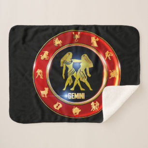 Gemini Zodiac Sign Astrology Sherpa Blanket