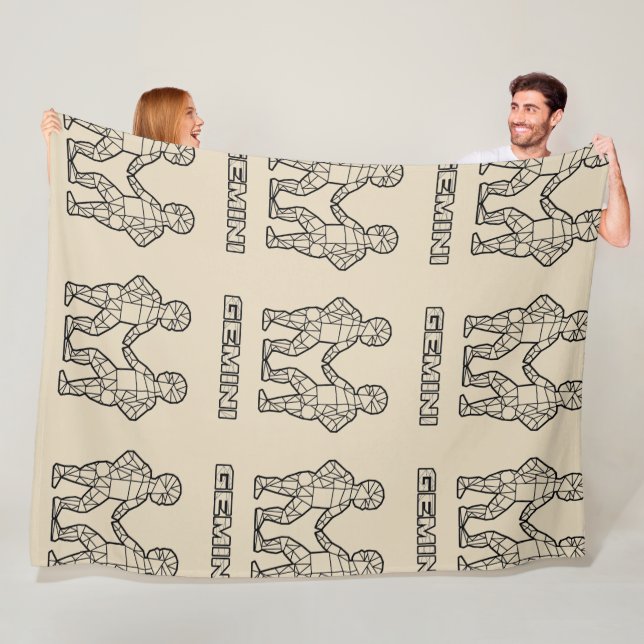 Gemini Zodiac Sign Blanket(Transparent) Fleece Blanket (In Situ)