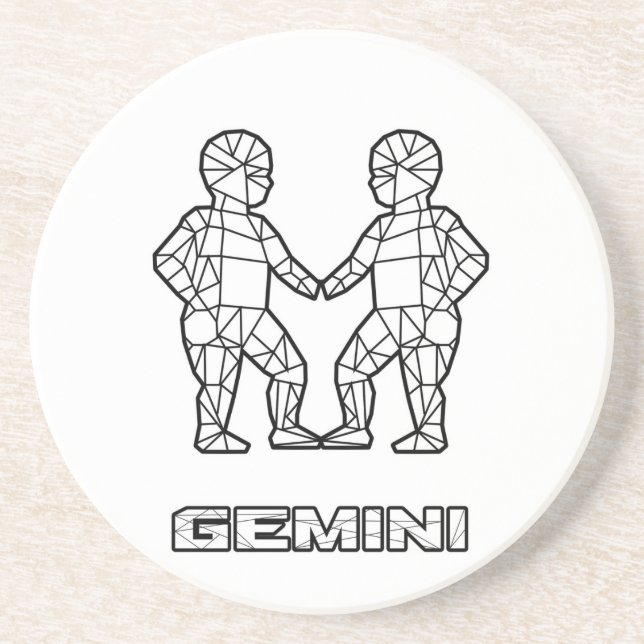 Gemini Zodiac Sign Coaster (Front)