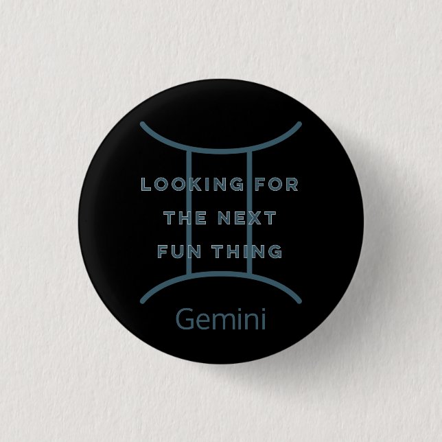Gemini Zodiac Sign Fun Quote in Blue Text Birthday 3 Cm Round Badge (Front)