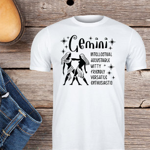 Gemini Zodiac Sign Horoscope Personality Traits   T-Shirt