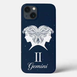 Gemini Zodiac Sign Illustration with Artistic Dual iPhone 13 Case