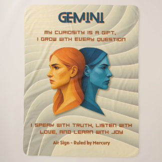 Gemini Zodiac Sign Modern 3D Astrology Design Sherpa Blanket