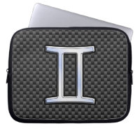 Gemini Zodiac Sign on Charcoal Carbon Fiber Print