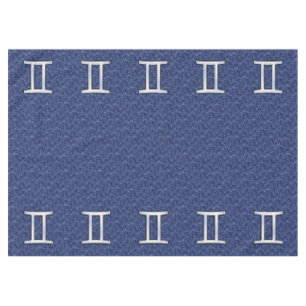 Gemini Zodiac Sign on Navy Blue Digital Camo Tablecloth