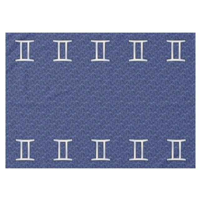 Gemini Zodiac Sign on Navy Blue Digital Camo Tablecloth (Front (Horizontal))
