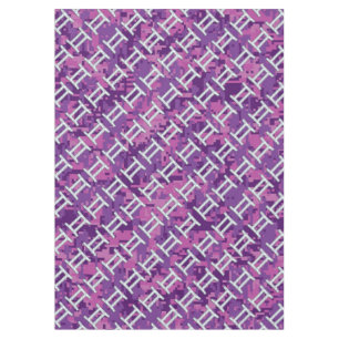 Gemini Zodiac Sign on Pink Digital Camo Tablecloth