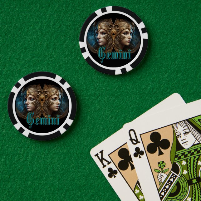 Gemini Zodiac Sign Poker Chips (Poker Table (Double))