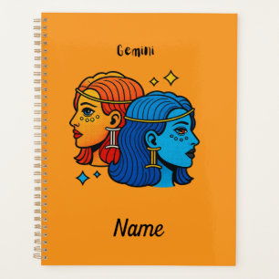 Gemini Zodiac Sign Pop Art - Retro Celestial Twins Planner