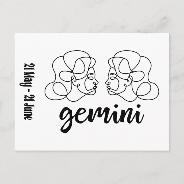Gemini, Zodiac Sign Postcard (Front)