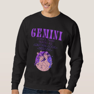 Gemini Zodiac Sign Symbol May June Birthday Gemini Sweatshirt
