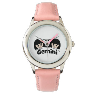 Gemini Zodiac Sign Twins Girls Kids Watch