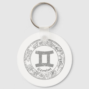 Gemini Zodiac sign vintage Key Ring
