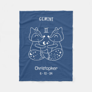Gemini Zodiac Star Name Birthdate Blue Baby Fleece Blanket