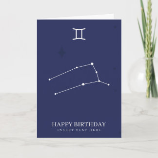 Gemini Zodiac Star Sign Custom Birthday Card