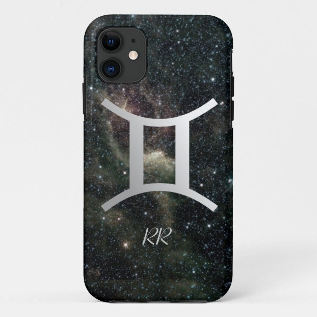 Gemini Zodiac Star Sign on Universe Case-Mate iPhone Case (Back)