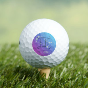 Gemini Zodiac Star Sign Watercolor Horoscope Golf Balls