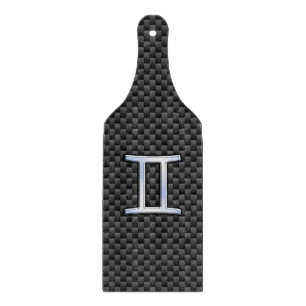 Gemini Zodiac Symbol Charcoal Carbon Fibre Print Cutting Board
