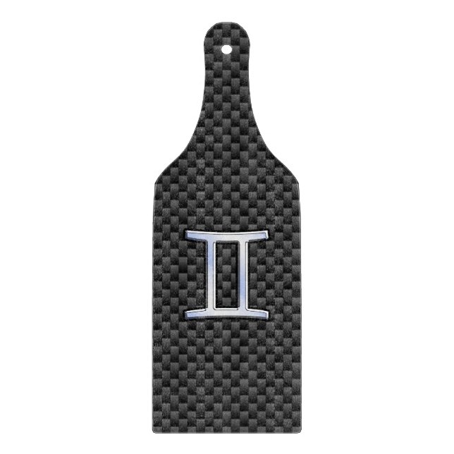 Gemini Zodiac Symbol Charcoal Carbon Fibre Print Cutting Board (Front)