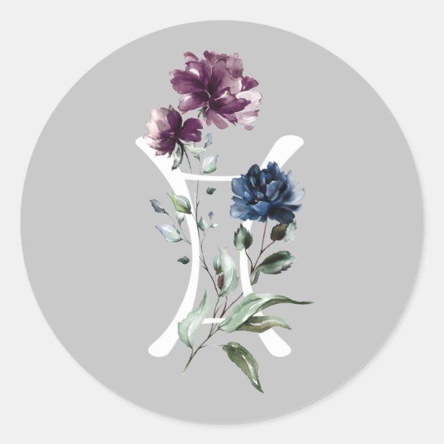 Gemini Zodiac Symbol Classic Round Sticker (Front)