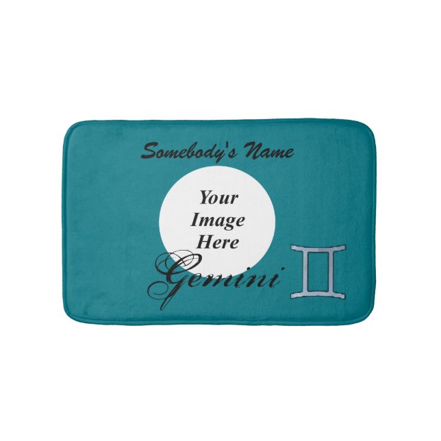 Gemini Zodiac Symbol Element by Kenneth Yoncich Bath Mat (Front)
