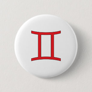 Gemini, Zodiac symbol, horoscope 6 Cm Round Badge